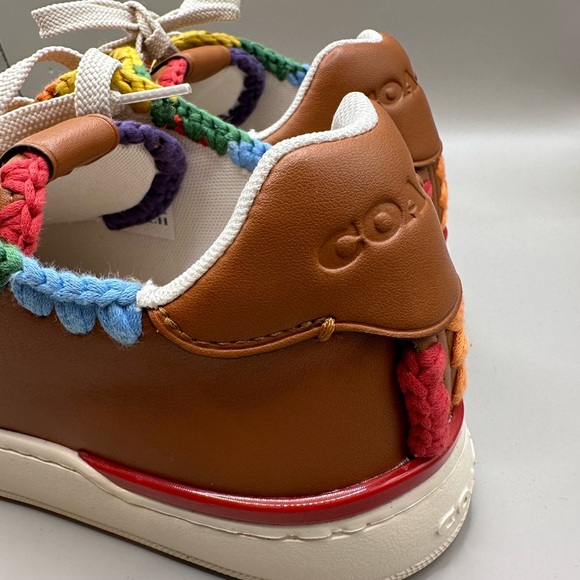 NEW! COACH Lowline Low Top Sneaker With Rainbow Crochet Women's US Size 7.5B - Picture 8 of 16